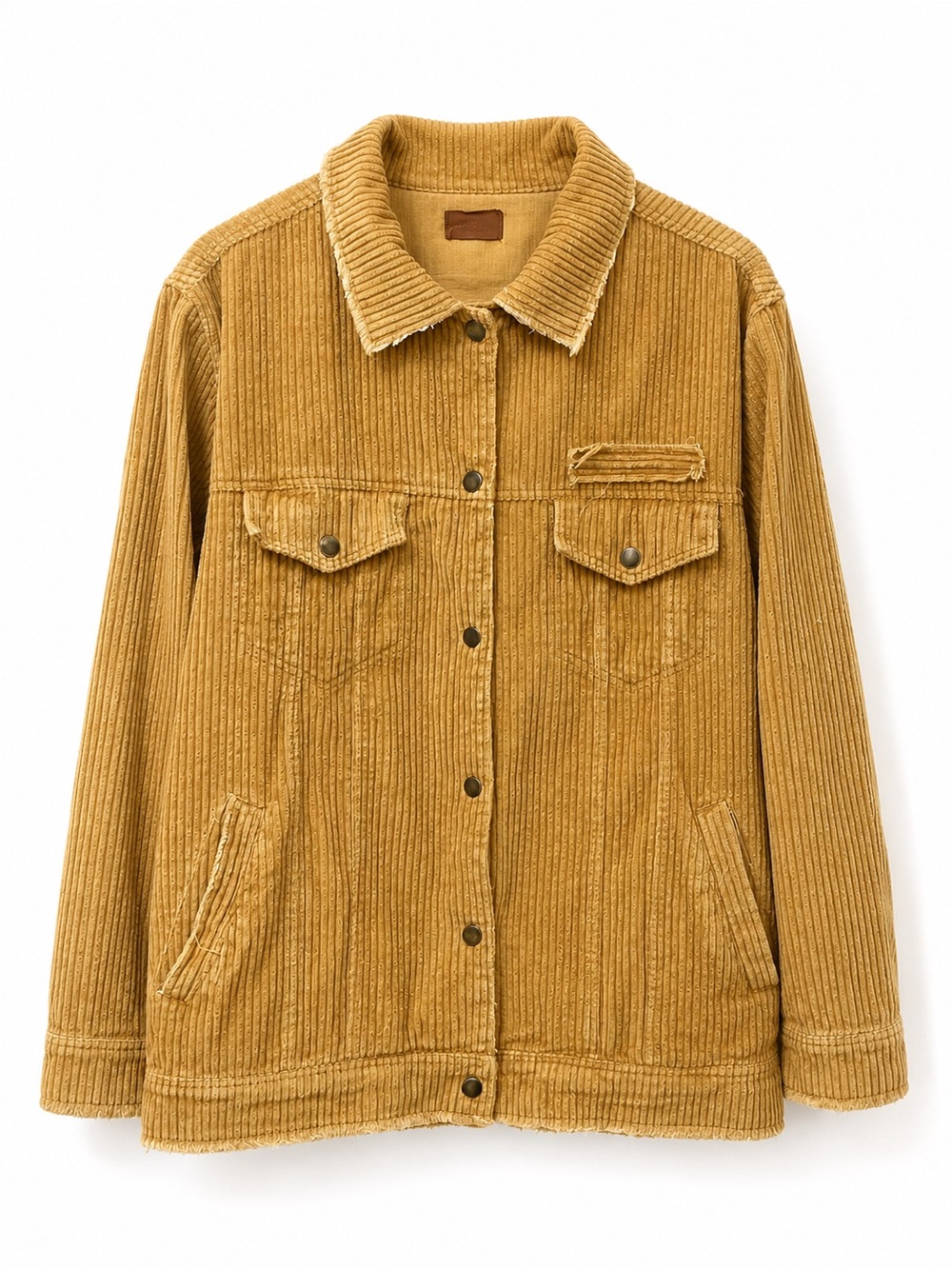 POL Corduroy Jean Jacket in Mustard Yellow